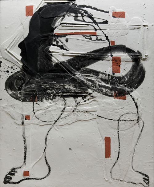 AGUSTÍ PUIG, "Figura", 2003, Técnica mixta sobre lienzo adh