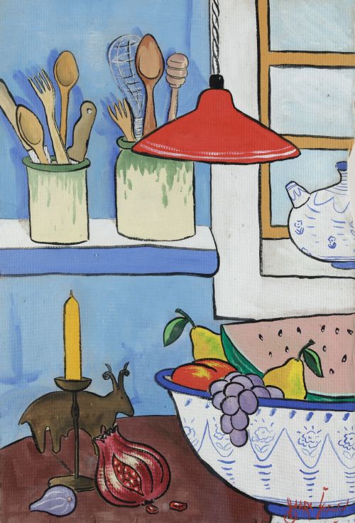 MARC JESÚS VIVES, "Bodegón de cocina", Técnica mixta sobre