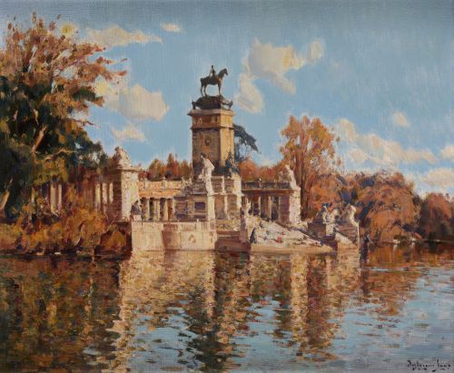 ANTONIO IGLESIAS SANZ, "Otoño en el retiro", 2004, Óleo sob