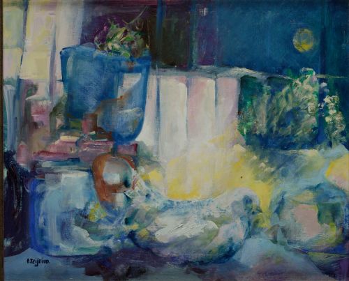 MARIA DOLORES FERNÁNDEZ TEIJERIO, "Nocturno", Óleo sobre li