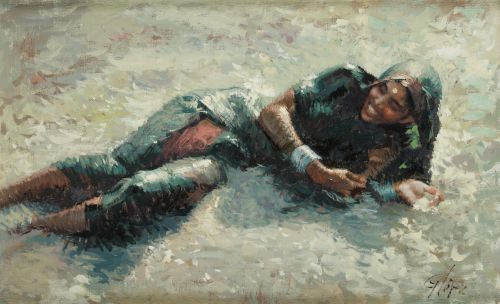JOSÉ MANUEL  GARCÍA LÓPEZ, "India", Óleo sobre lienzo