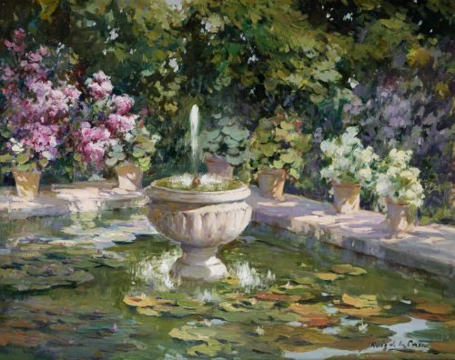 ÁNGEL RUIZ DE LA CASA, "Jardín", 1999, Óleo sobre lienzo