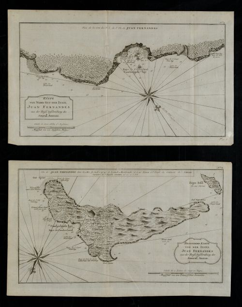 GEORGES ANSON, "Chile", Dos grabados al cobre