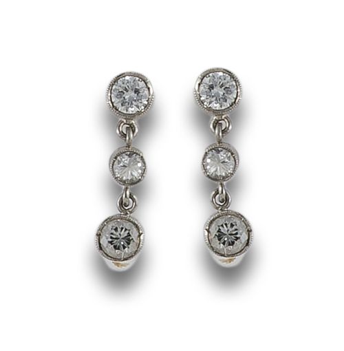 PENDIENTES DE PLATINO Y DIAMANTES