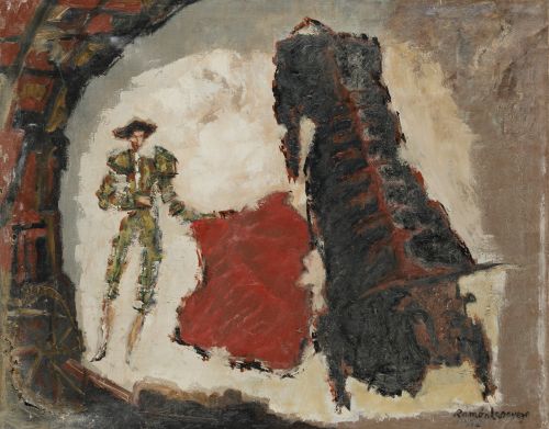 RAMÓN  LAPAYESE, "Torero", Óleo sobre lienzo