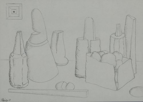 LUIS  PANIEGO, "Boceto. La bombonera", 2021, Lápiz sobre pa