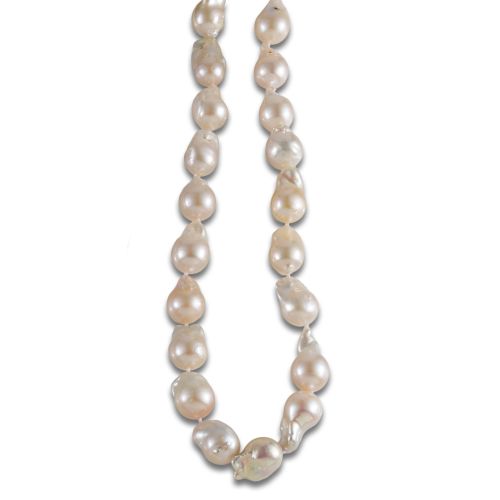 COLLAR DE PERLAS DE AGUA DULCE BARROCAS CON CIERRE PLATA
