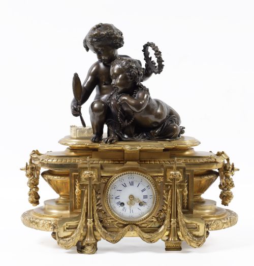 Reloj de sobremesa estilo Luis XVI, Francia, S. XIX
