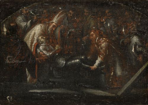 JOSÉ GARCÍA HIDALGO, "Exequias de un caballero", Óleo sobre