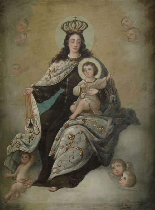 ESCUELA ESPAÑOLA, "Virgen del Carmen", Óleo sobre lienzo