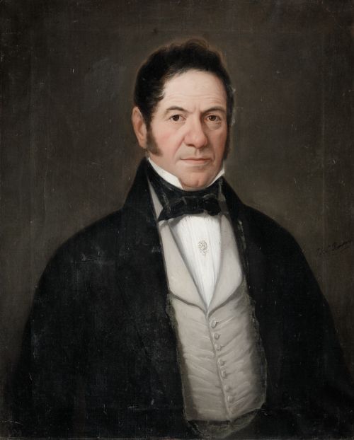 JOSE MARIA ROMERO LOPEZ, "Retrato de caballero", Óleo sobre