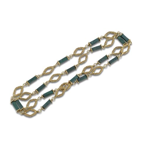 COLLAR DE ORO Y MALAQUITA