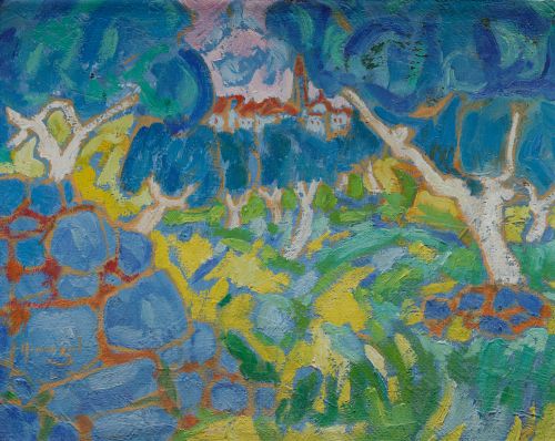 JOSÉ MARÍA ARMENGOL FARRÉ, "Paisaje", Óleo sobre lienzo