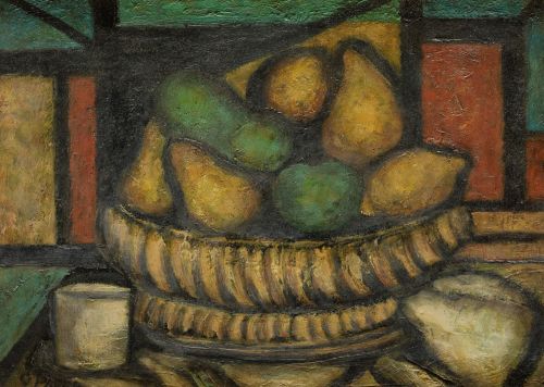 JOSÉ ANTONIO "GINÉS" PARRA MENCHON, "Bodegón con peras", Ól