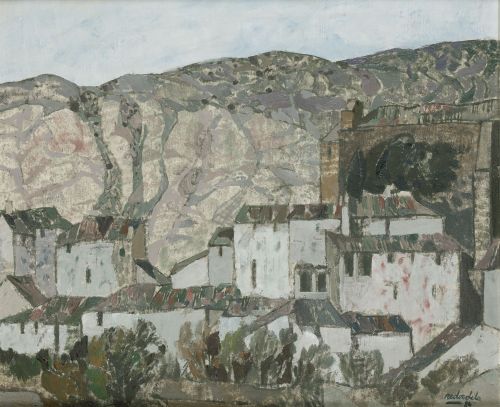 AGUSTÍN REDONDELA, “Chillarón, Guadalajara”, 1984, Óleo sob