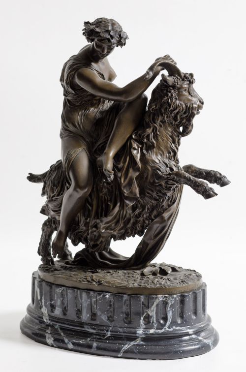 ESCUELA FRANCESA S.XIX, “Bacante sobre una cabra”, 1840 , E