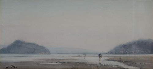 JUAN DÍAZ, "Playa", Acuarela sobre papel