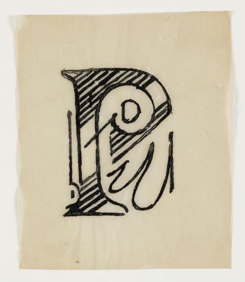 ALBERT GLEIZES, "Letra capitular", c. 1949, Tinta sobre pap