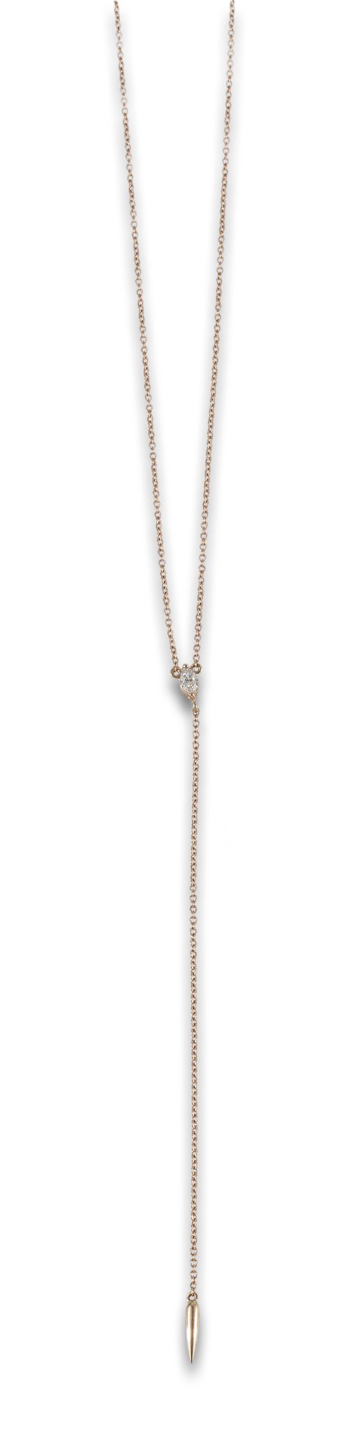 COLLAR DE ORO ROSA Y DIAMANTE