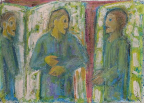 PEDRO GASTÓ VILANOVA, "Actores", Óleo sobre lienzo