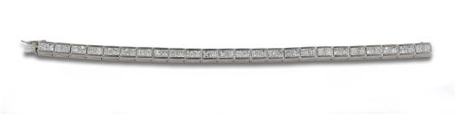 PULSERA RIVIERE DE ORO BLANCO Y DIAMANTES
