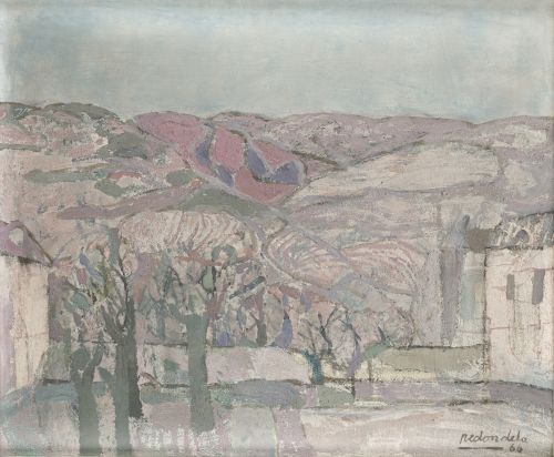 AGUSTÍN REDONDELA, "La Plaza de Pastrana", 1966, Óleo sobre