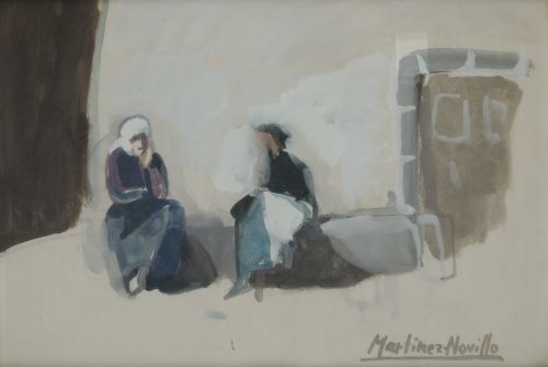 CIRILO MARTÍNEZ NOVILLO, "Señoras sentadas en el banco", Té