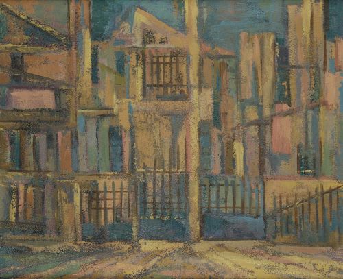 ANÓNIMO, "Arquitecturas", Óleo sobre lienzo