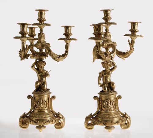 Pareja de candelabros Napoleón III, Francia, S.XIX