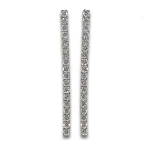 PENDIENTES RIVIERE EN ORO BLANCO CON DIAMANTES