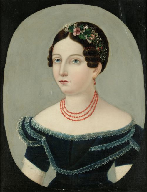 ESCUELA ESPAÑOLA, "Retrato de joven", Óleo sobre lienzo.