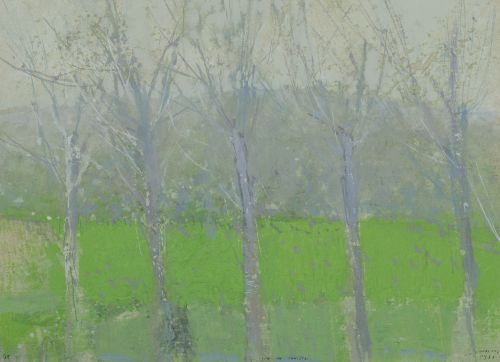 LUIS MARSANS JULIA , "Paisaje arbolado", 1973, Óleo sobre c