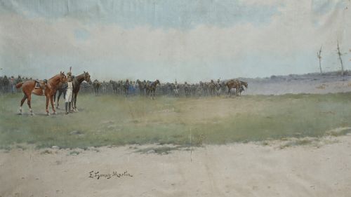 ENRIQUE GOMEZ MARTIN, "Regimiento de caballería descansando