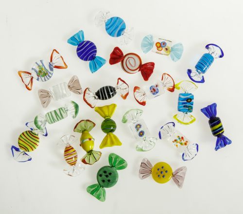 Veinte caramelos de cristal de Murano, S.XX