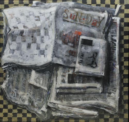 XANO ARMENTER, "Sunday paper", 1987, Acrílico sobre lienzo