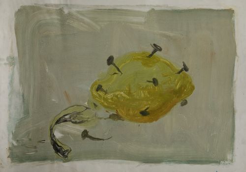 SANTI MOIX SALA, "Limón y clavos", 1988, Técnica mixta sobr