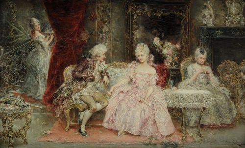 JUAN PABLO SALINAS TERUEL, "Escena galante en un interior p