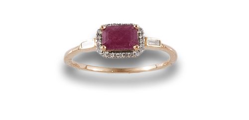 SORTIJA DE ORO, RUBÍ Y DIAMANTES