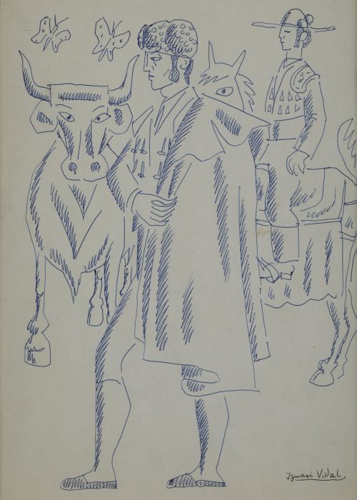 IGNASI VIDAL, "Torero", Tinta sobre papel