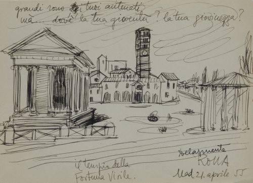 FERNANDO DELAPUENTE, "Il tempio della Fortuna Virile", 1955