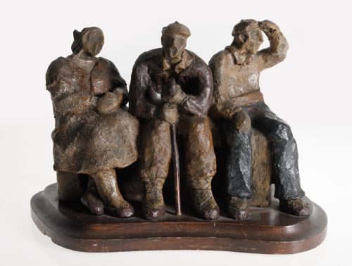 ROSA BROUARD PEÑALBA, "Vascos en un banco", Escultura de ce