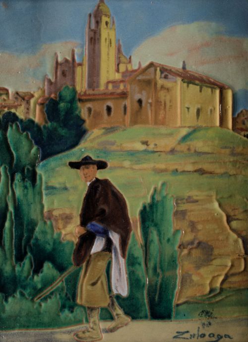 DANIEL ZULOAGA, "Vista de la Catedral de Segovia con campes
