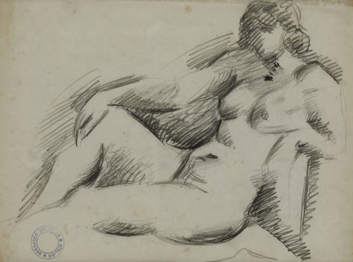 SERVANDO DEL PILAR, "Desnudo", Grafito sobre papel (anverso