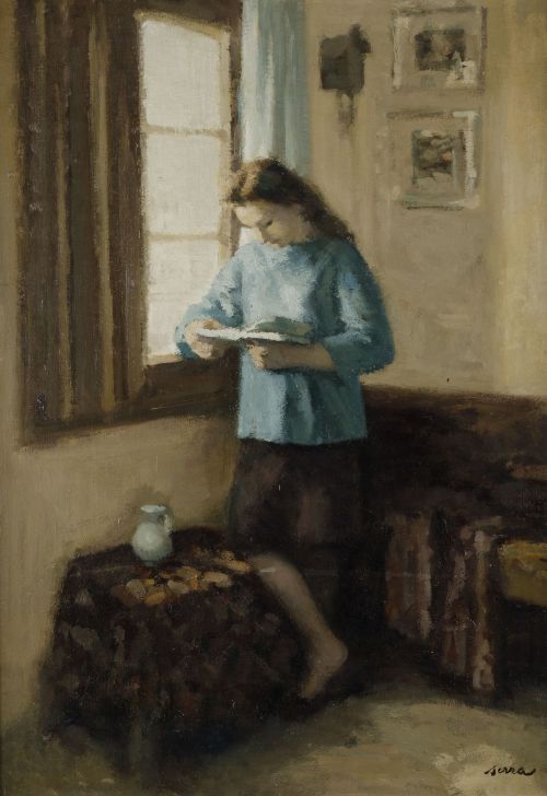 FRANCISCO SERRA CASTELLET, "Joven leyendo junto a la ventan