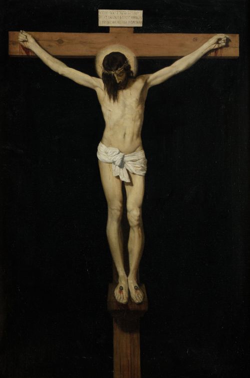 ANÓNIMO, "Cristo crucificado", Óleo sobre lienzo.