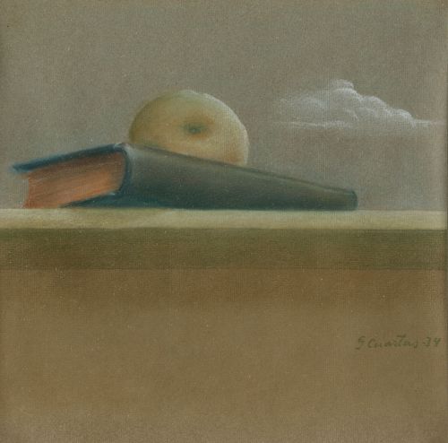 GREGORIO CUARTAS, “Naturaleza muerta con libro y manzana”,