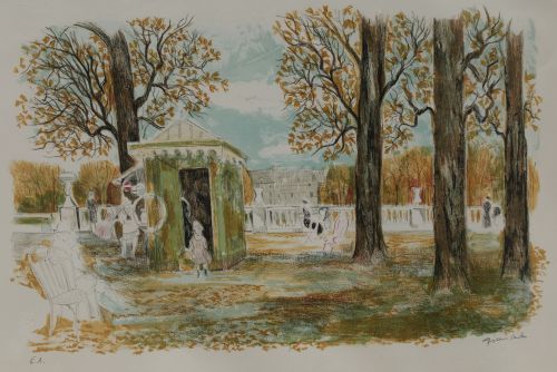 EMILIO GRAU SALA, “En el jardín de Luxemburgo, París”, 1974