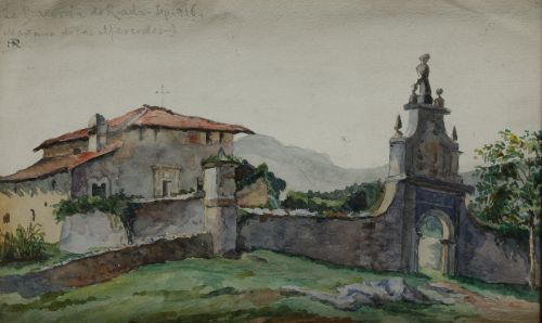 ESCUELA ESPAÑOLA, "La Baronía de Rada", 1916, Acuarela sobr