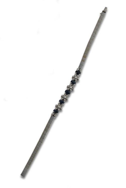 PULSERA VINTAGE ORO DIAMANTES Y ZAFIROS