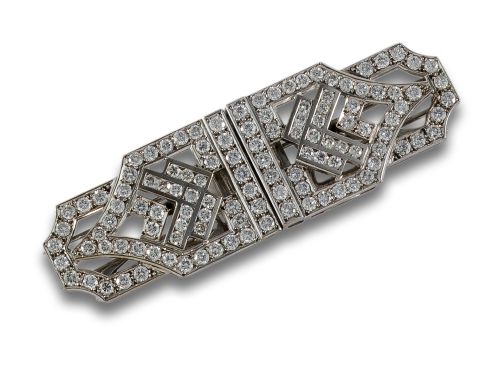 DOBLE CLIP - BROCHE DE PLATINO Y DIAMANTES
